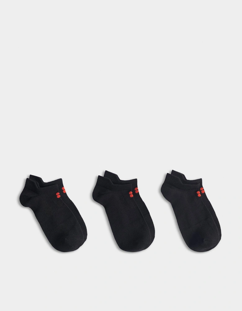 Womens Training Lightweight Trainer Socks 3 Pack - Black