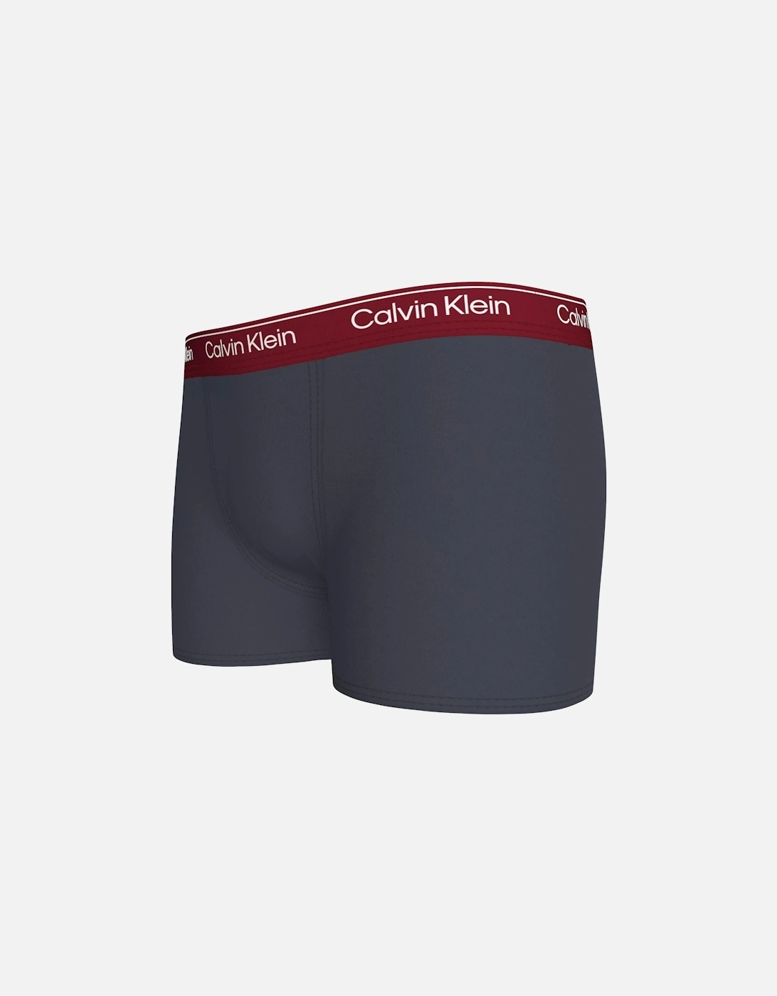 Boys 2-Pack Modern Cotton Boxer Trunks, Ash/Grey w/ burgundy