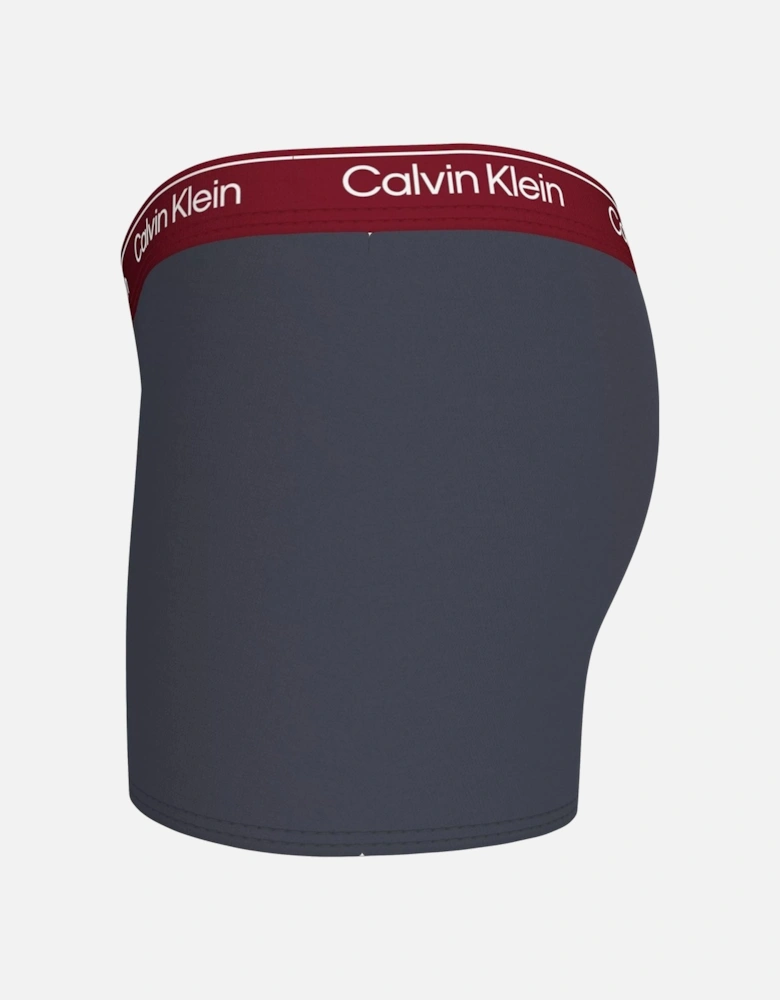 Boys 2-Pack Modern Cotton Boxer Trunks, Ash/Grey w/ burgundy