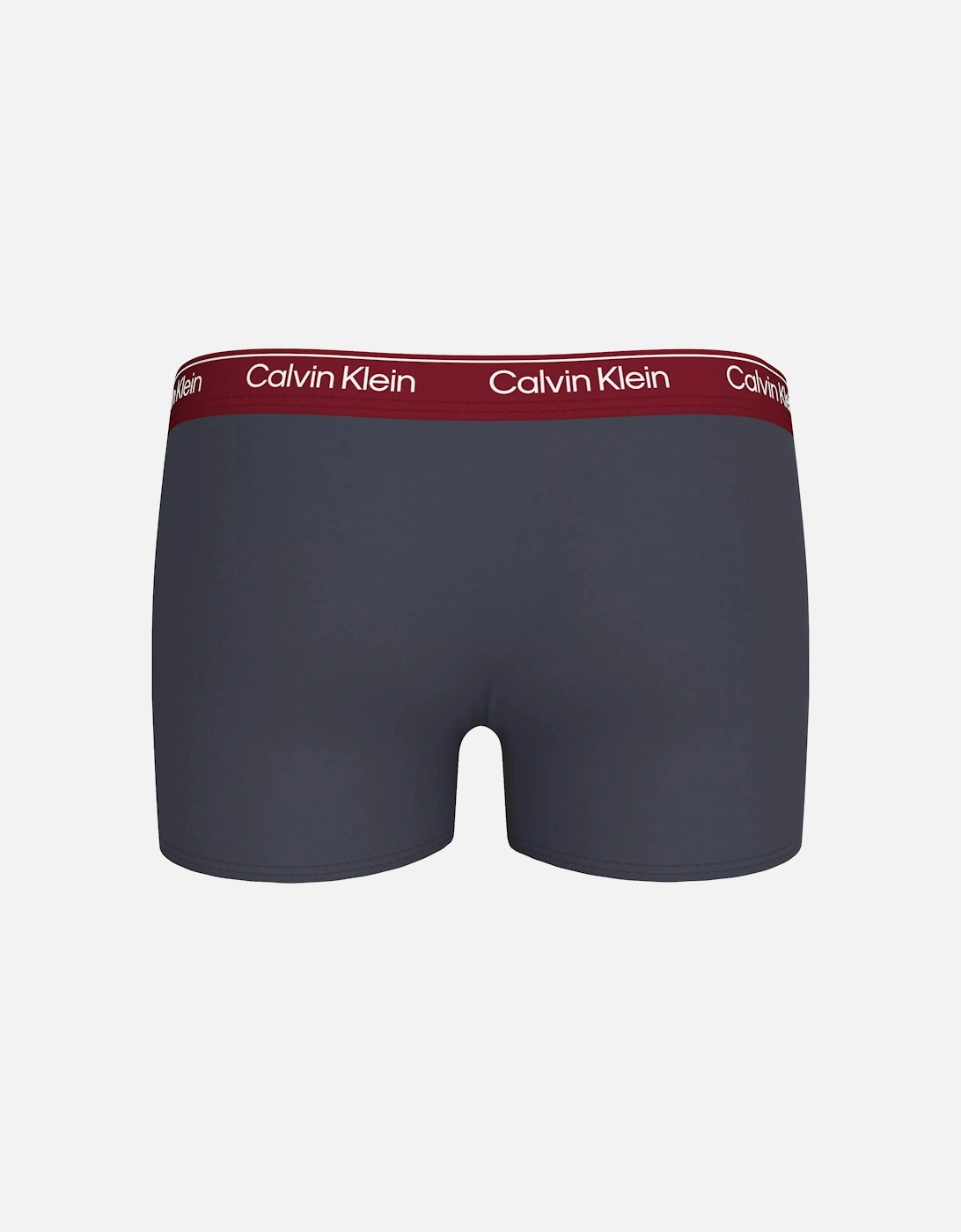 Boys 2-Pack Modern Cotton Boxer Trunks, Ash/Grey w/ burgundy