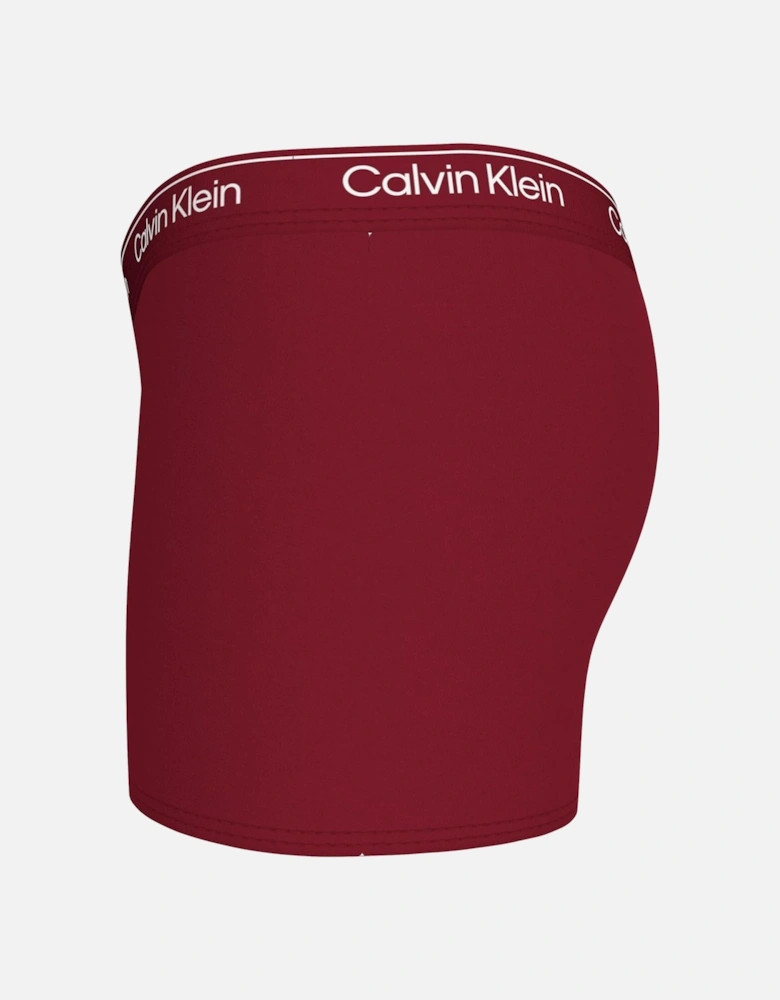 Boys 2-Pack Modern Cotton Boxer Trunks, Burgundy/Black