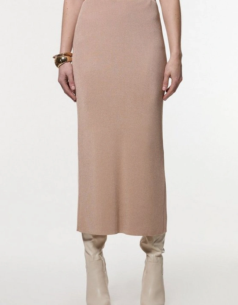 Slinky Drape Knit Column Skirt