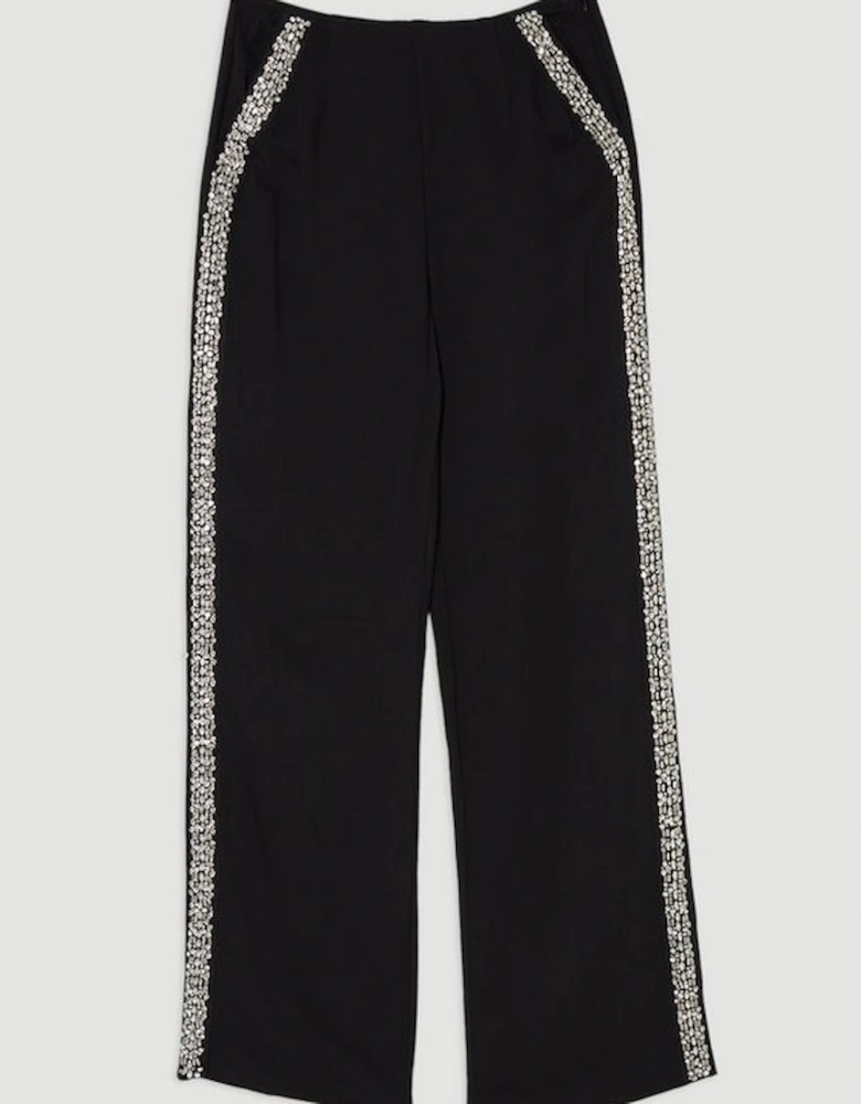 Hand Embellished Cady Woven Trouser