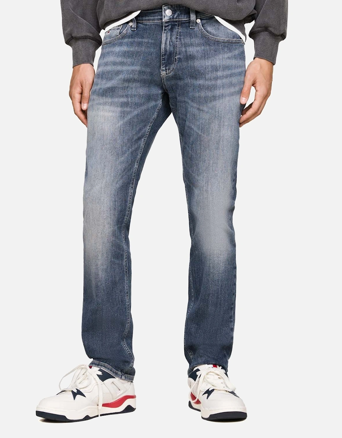 Tommy Hilfiger Men's Blue Scanton Faded Slim-Fit Jeans 34S