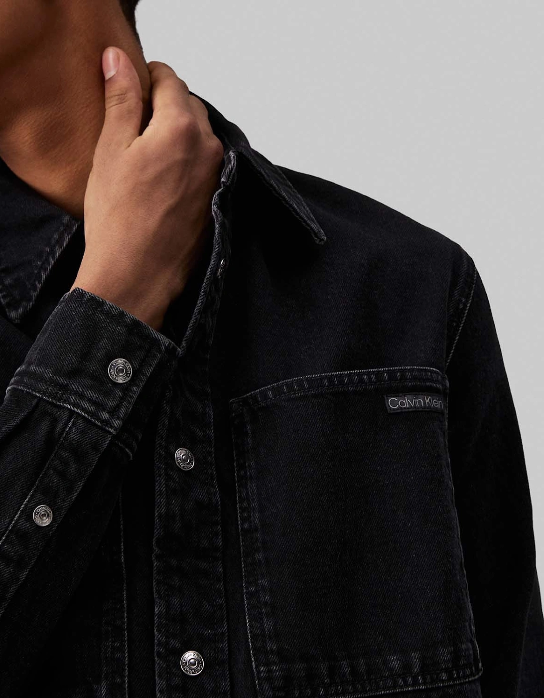 Regular-Fit Linear Denim Shirt