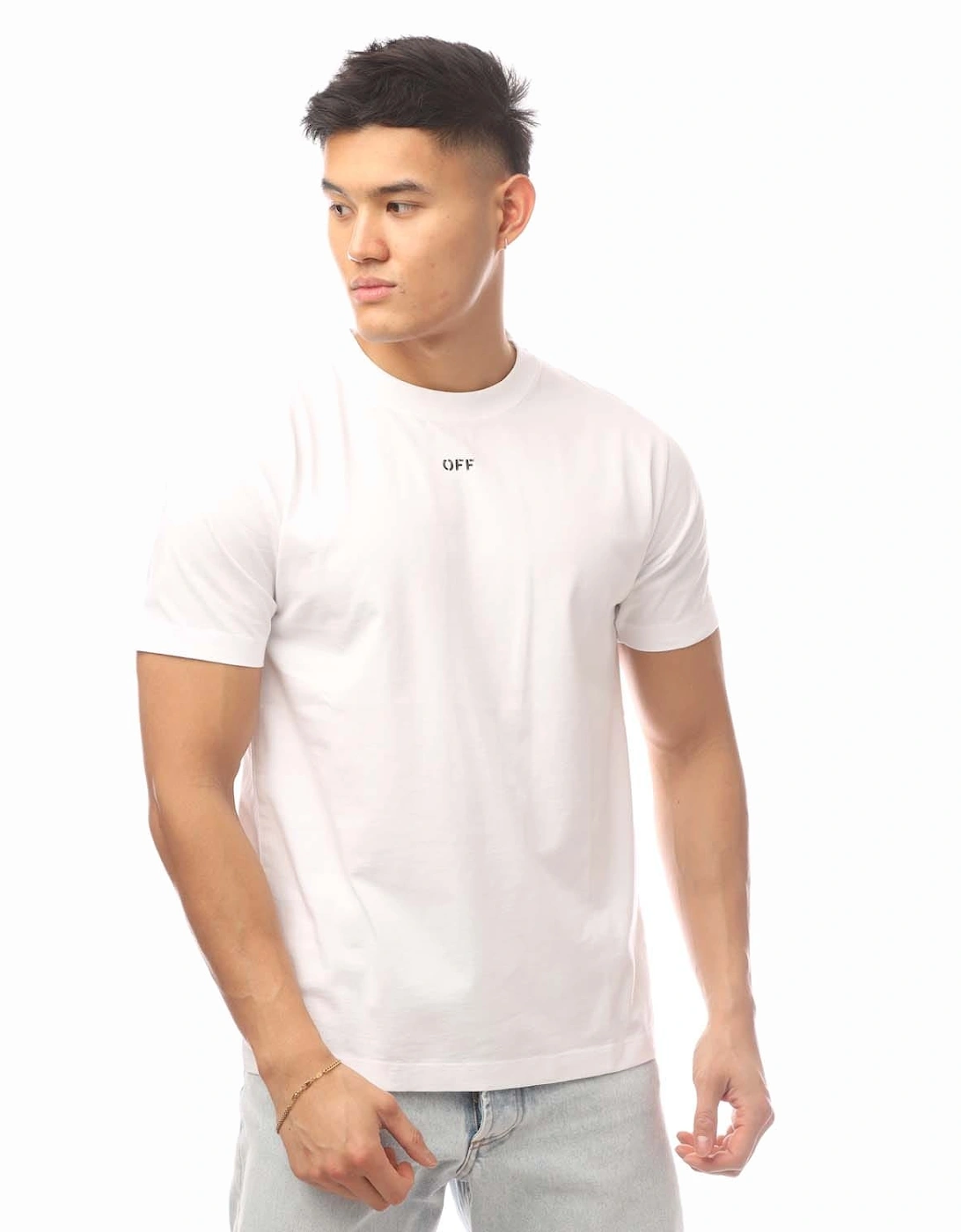 OFF-WHITE Men's Logo Print T-Shirt - White - Size: 40