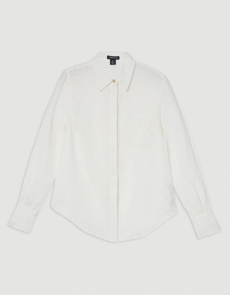 Viscose Linen Woven Long Sleeve Shirt