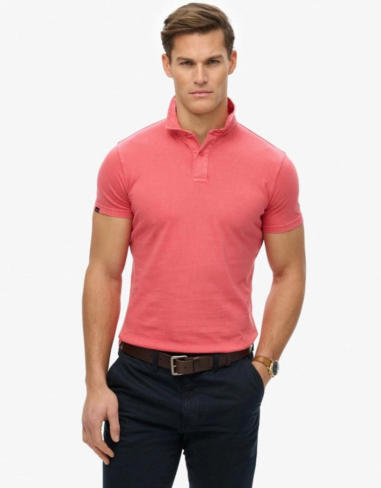 Men's Essential Jersey Polo Teaberry Red