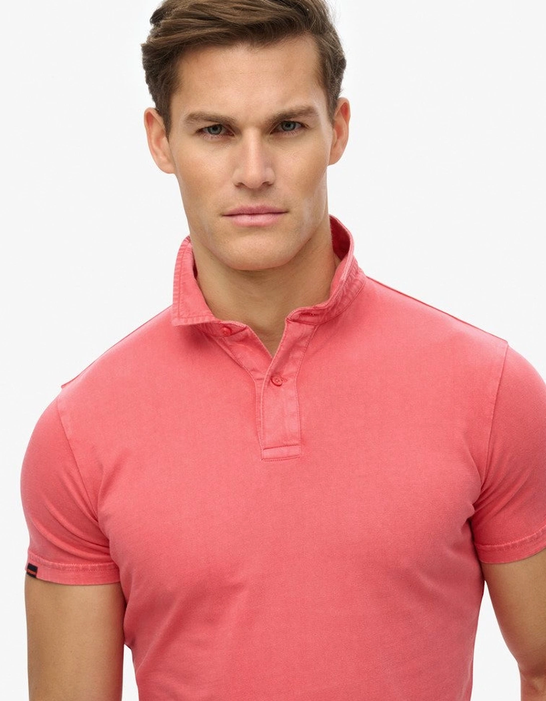 Men's Essential Jersey Polo Teaberry Red