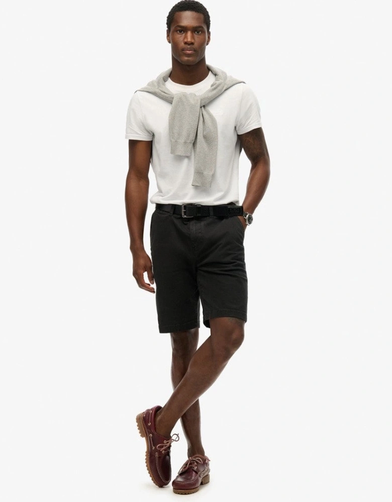 Men's Officer Chino Shorts Washed Black