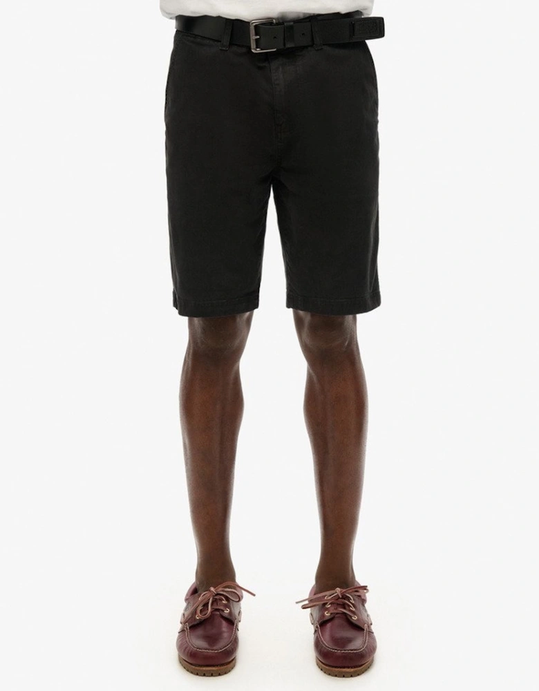 Men's Officer Chino Shorts Washed Black