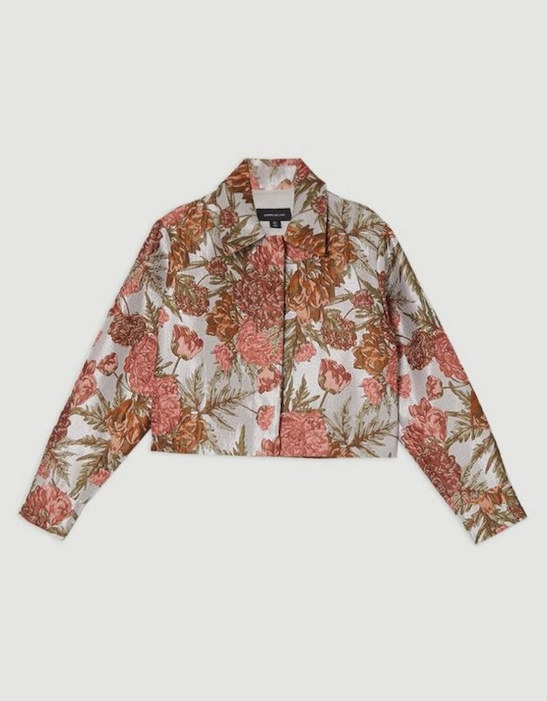 Floral Jacquard Tailored  Jacket