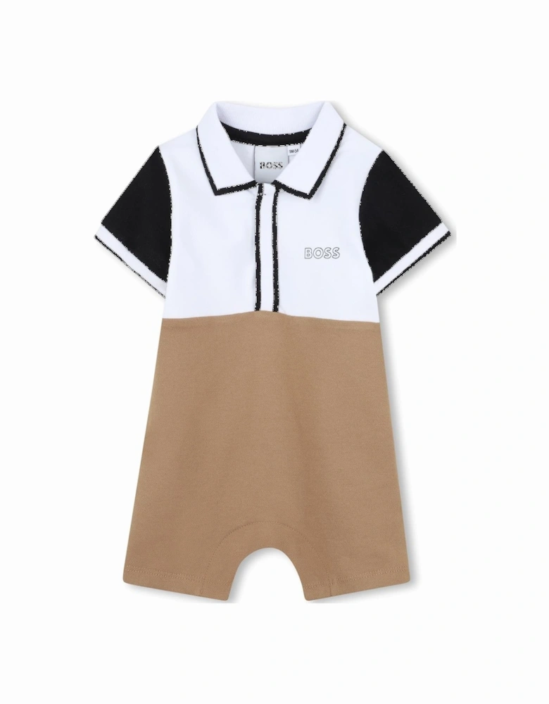 BOSS NEWBORN BEIGE BABY BOY ALL IN ONE J52207