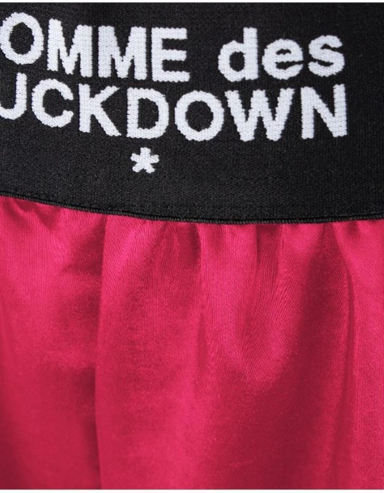 Satin Shorts with Logoed Elastic and Pockets Women - Fuchsia