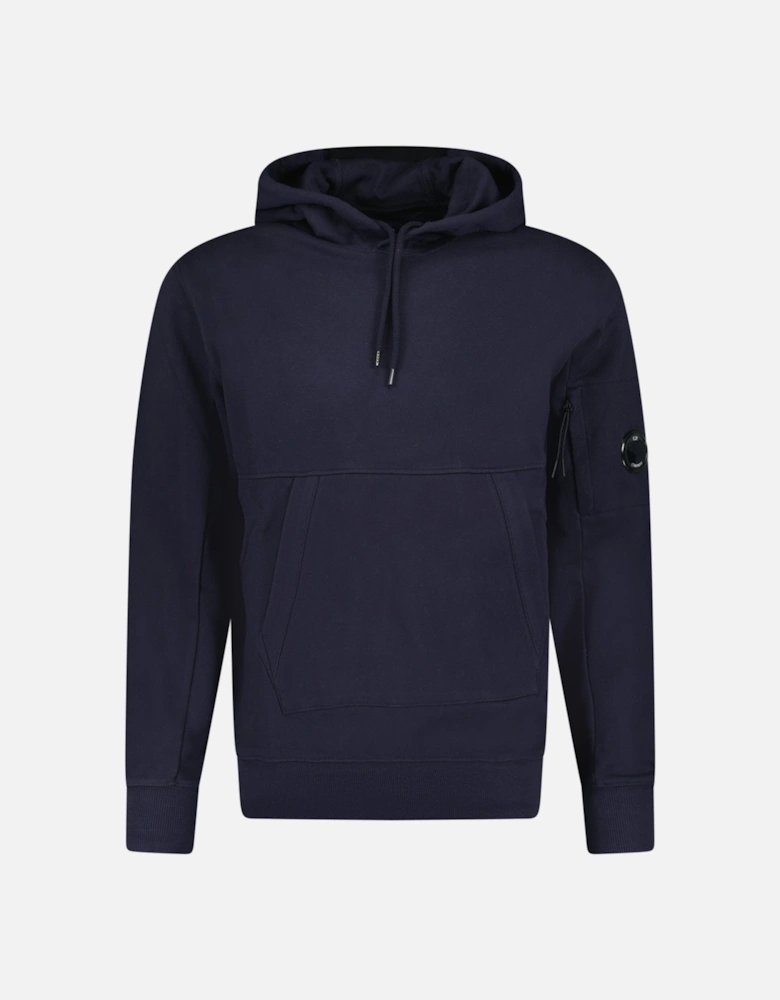 Lens Diagonal Raised Hooded Fleece Navy