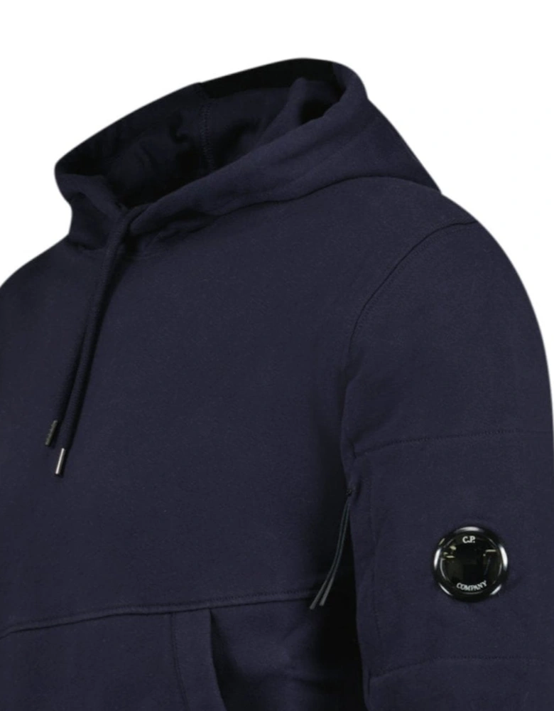 Lens Diagonal Raised Hooded Fleece Navy