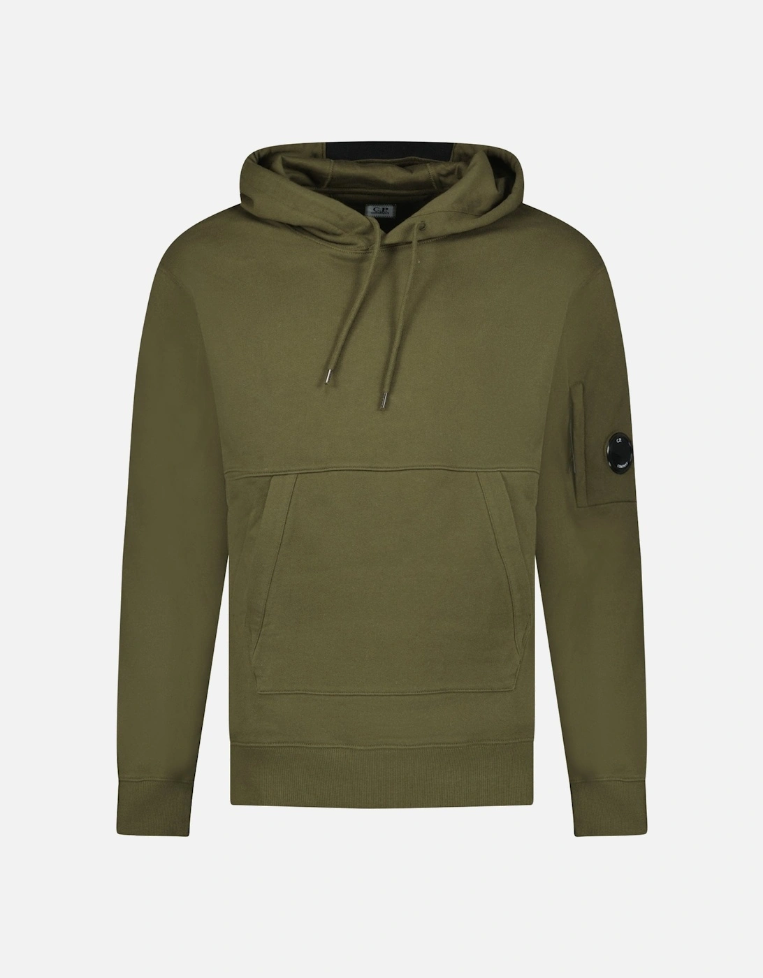 Men's CP Company Micro Lens Diagonal Raised Hoodie Ivy Green - Size: 38
