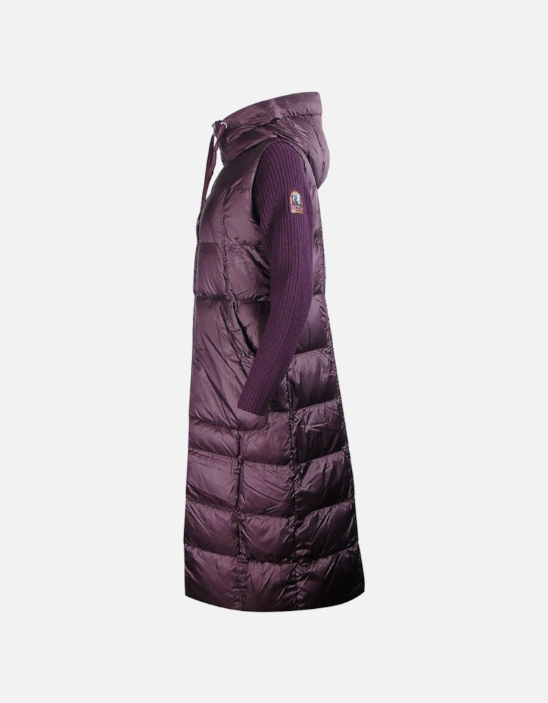 Halisa Fig Purple Long Hooded Down Jacket