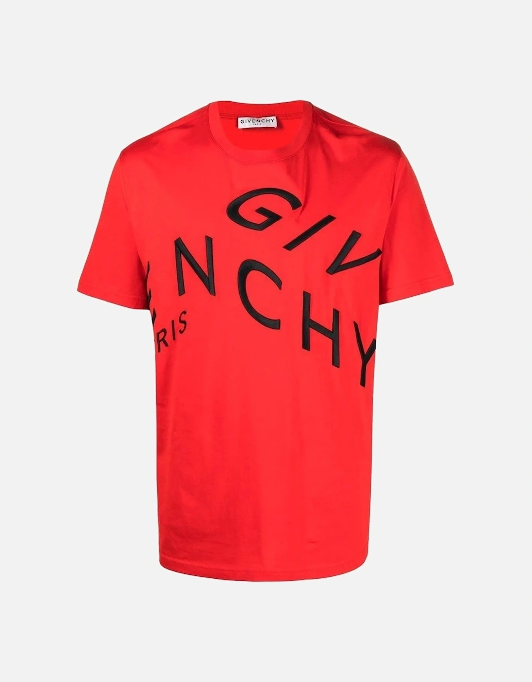 Refracted Embroidered Logo Oversized Red T-Shirt, 3 of 2