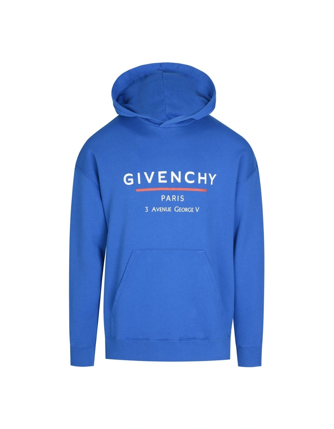 Men's Givenchy Address Logo Ocean Blue Hoodie - Size: 44