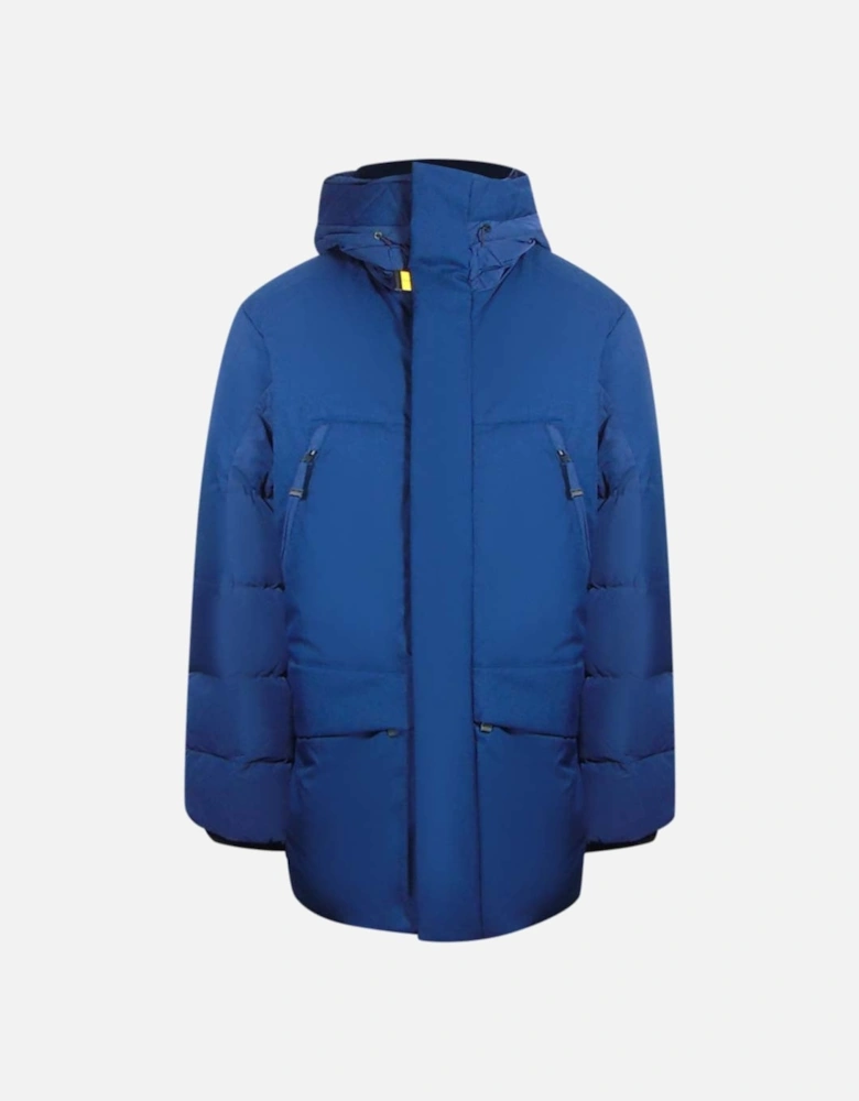 Hikari Peacot Dark Blue Long Hooded Down Jacket