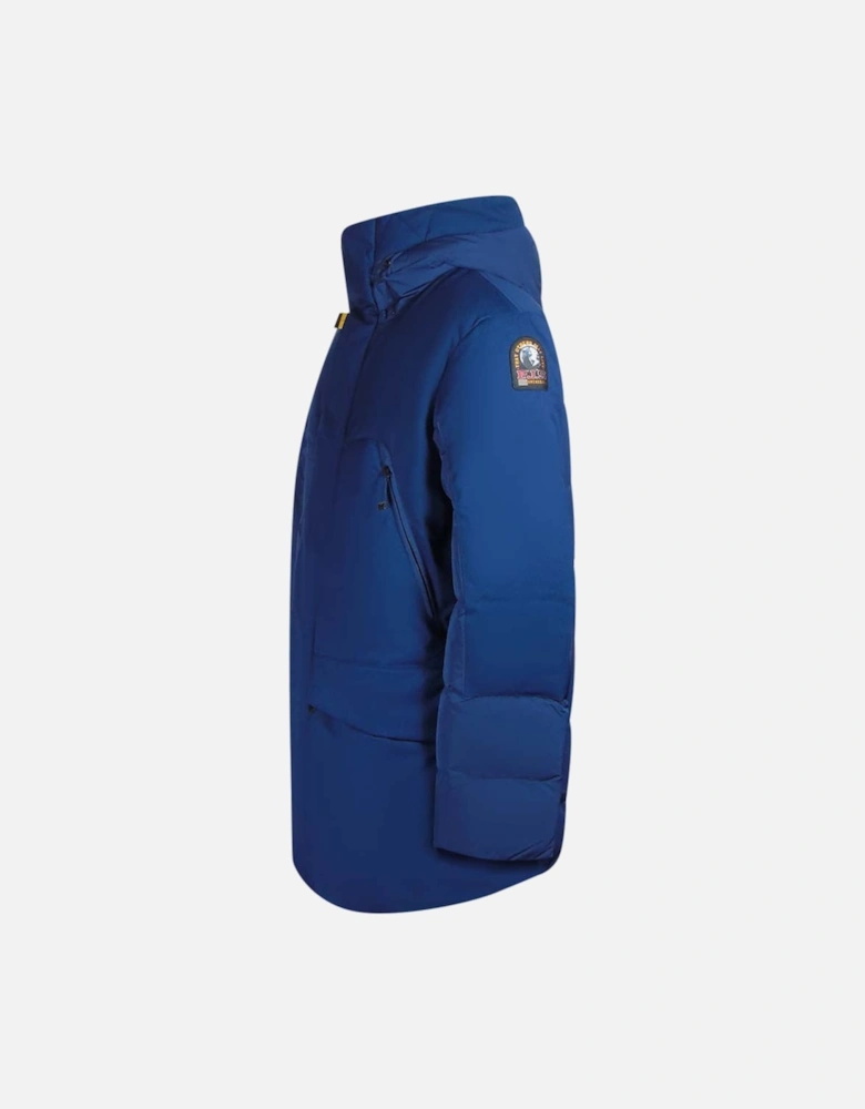 Hikari Peacot Dark Blue Long Hooded Down Jacket