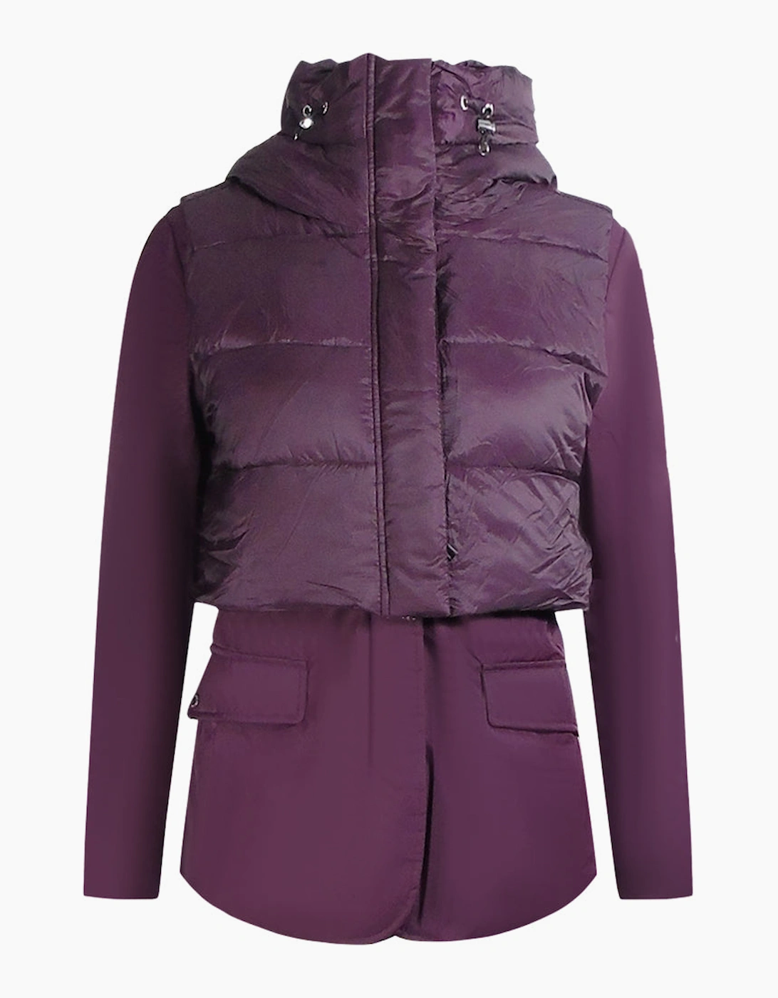 Women's Parajumpers Layla Fig Purple Hooded Down Jacket - Size: 10/8