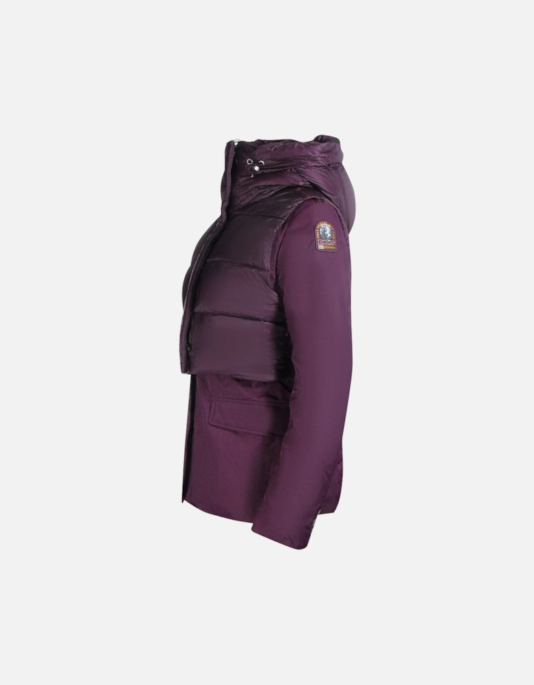 Layla Fig Purple Hooded Down Jacket