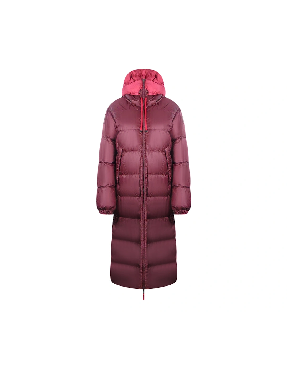Women's Parajumpers Sleeping Bag Reversible Red Long Hooded Down Jacket - Size: 10/8