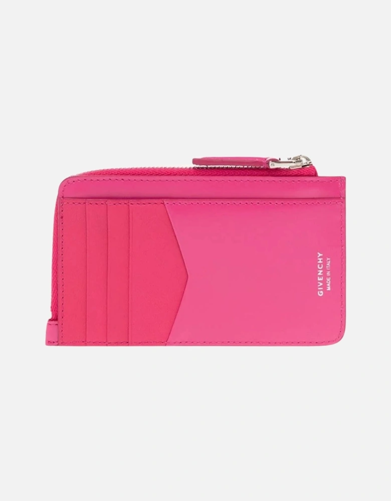 Antigona Zipped Card Holder Neon Pink Purse