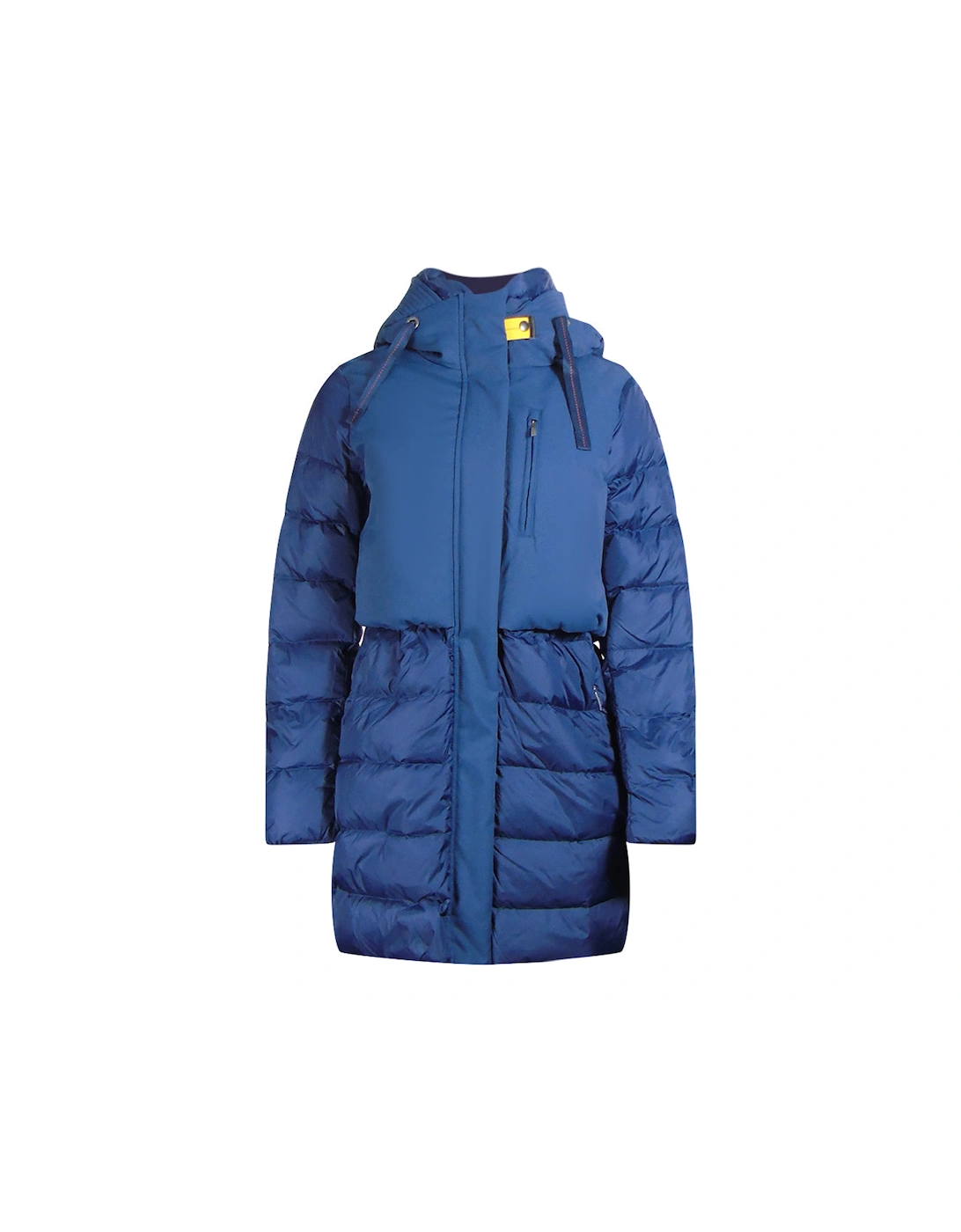 Women's Parajumpers Inga Eclipse Navy Blue Long Hooded Down Jacket - Size: 10/8