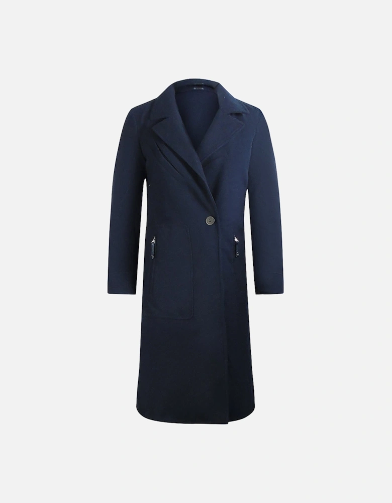 Jill Pencil Dark Navy Blue Trench Jacket