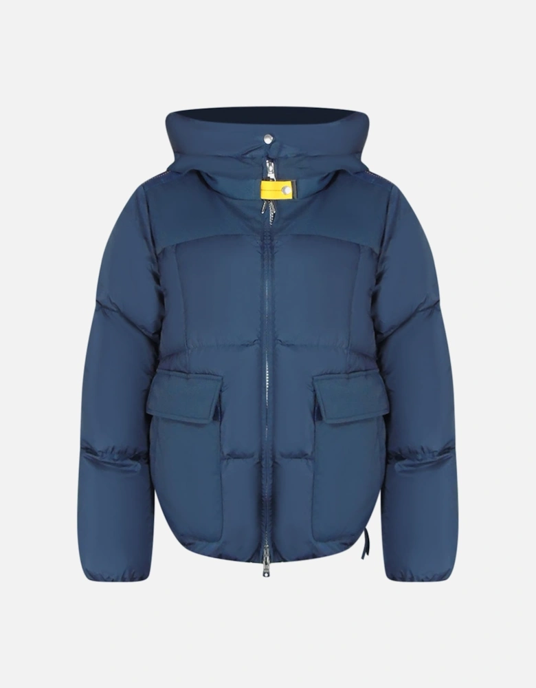 Nami Navy Blue Hooded Down Jacket