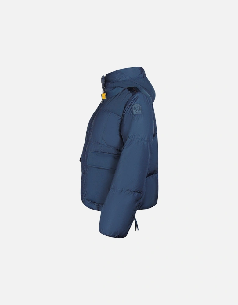 Nami Navy Blue Hooded Down Jacket