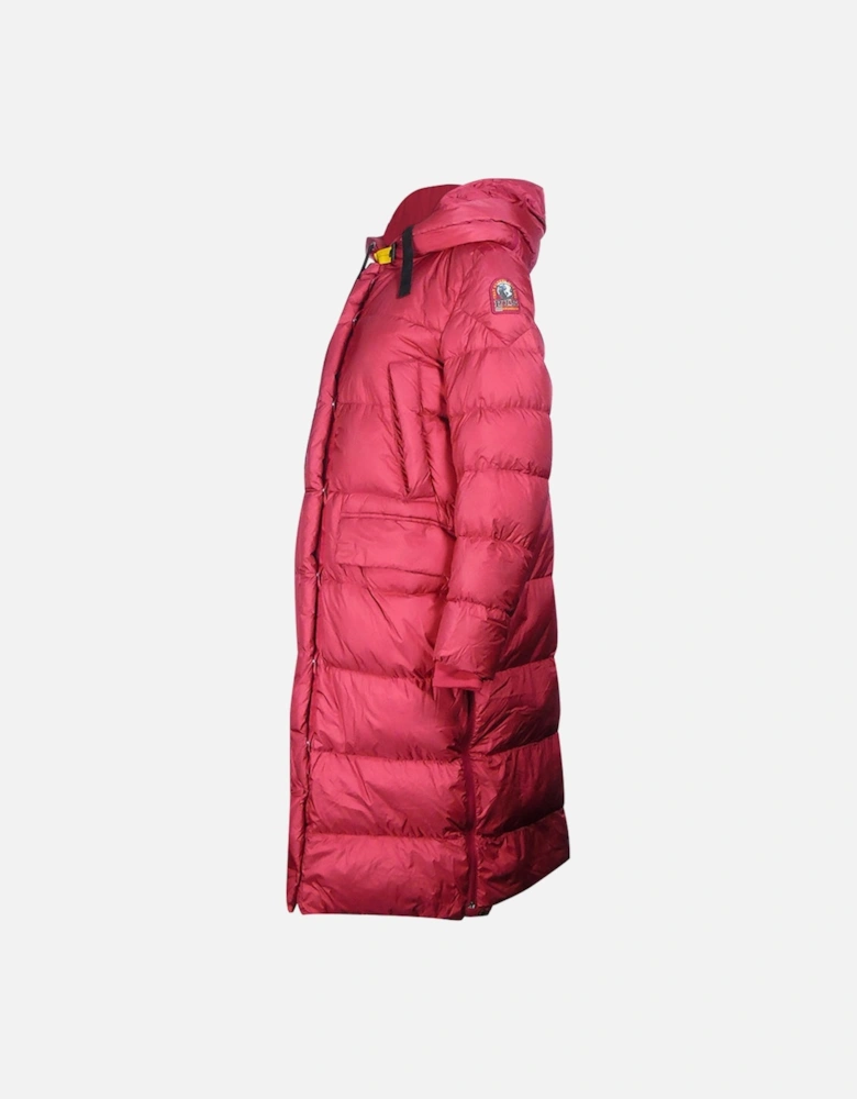 Mummy Red Long Hooded Down Jacket