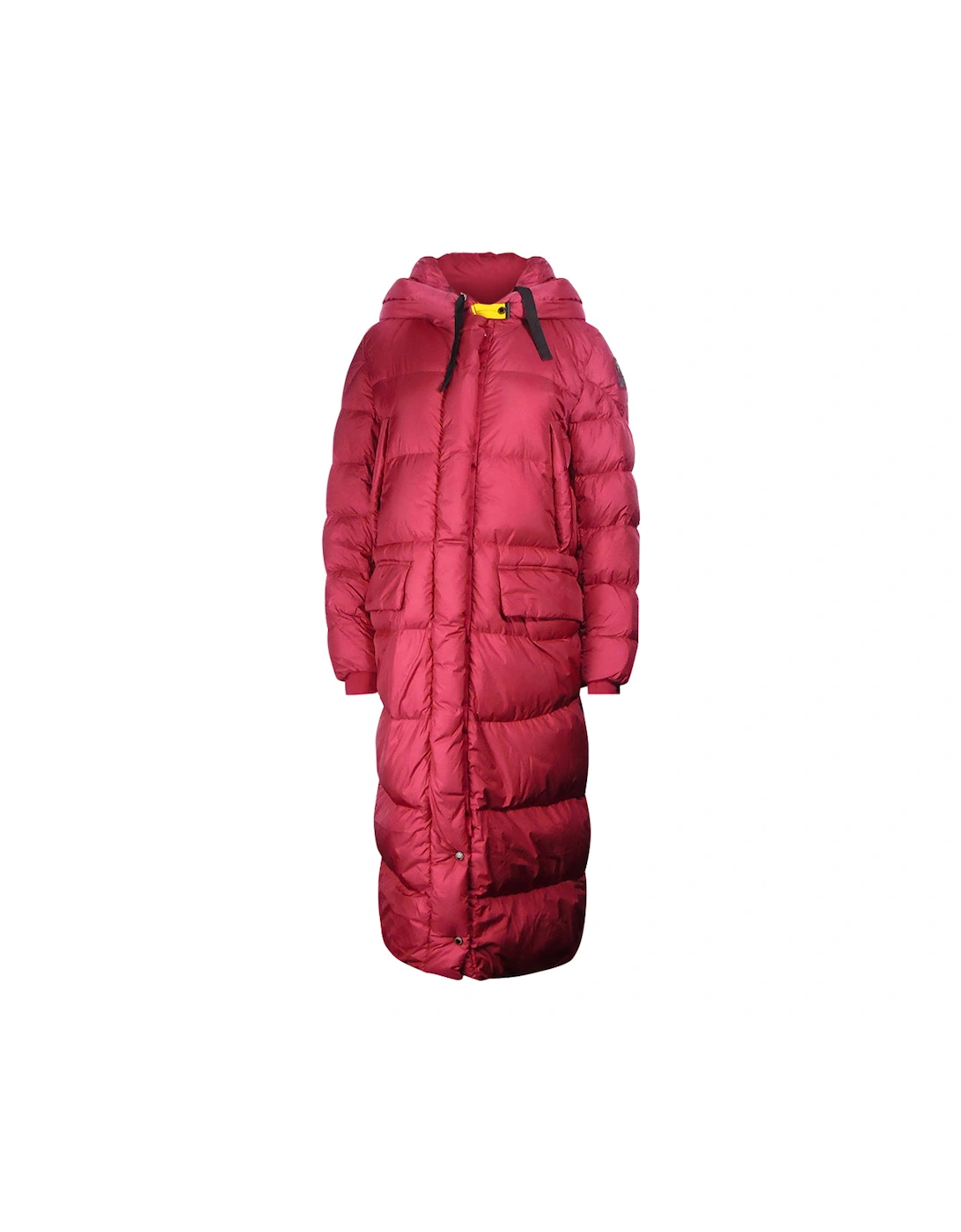 Women's Parajumpers Mummy Red Long Hooded Down Jacket - Size: 10/8