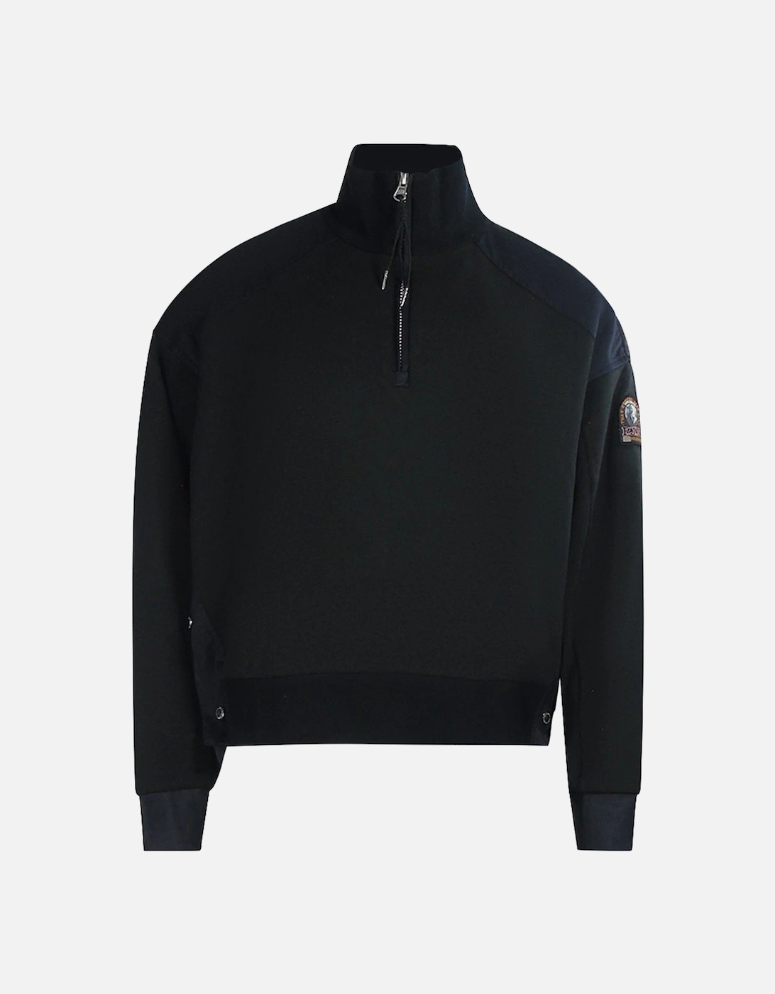 Quarter Zip Turtleneck Fleece Black Sweatshirt, 4 of 3