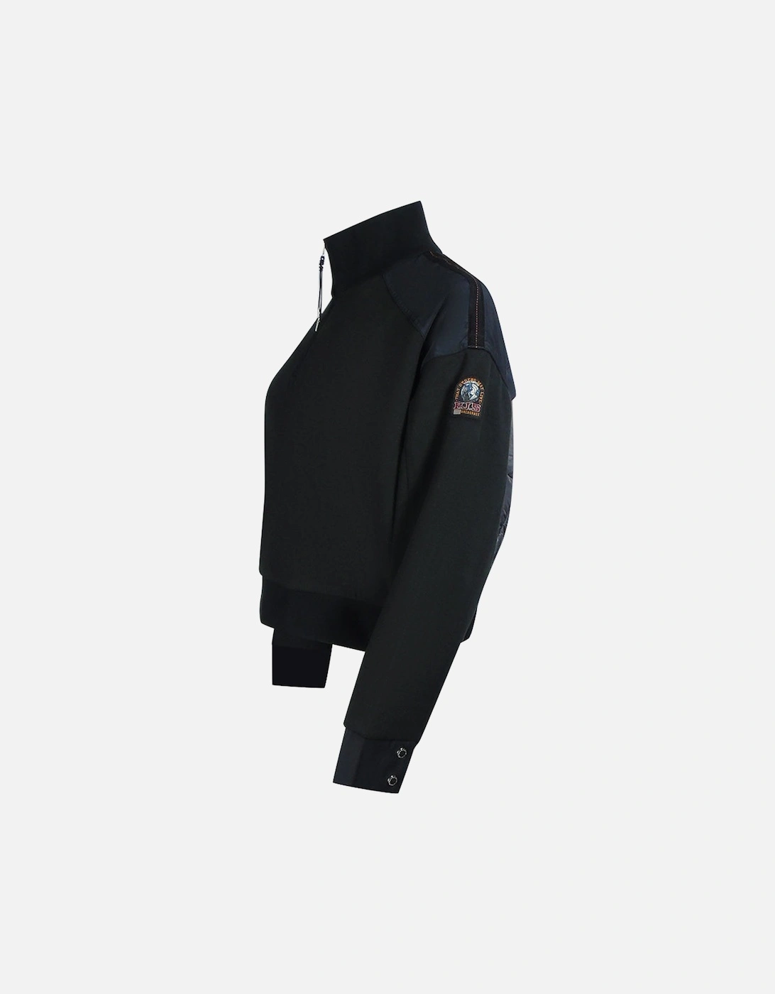 Quarter Zip Turtleneck Fleece Black Sweatshirt