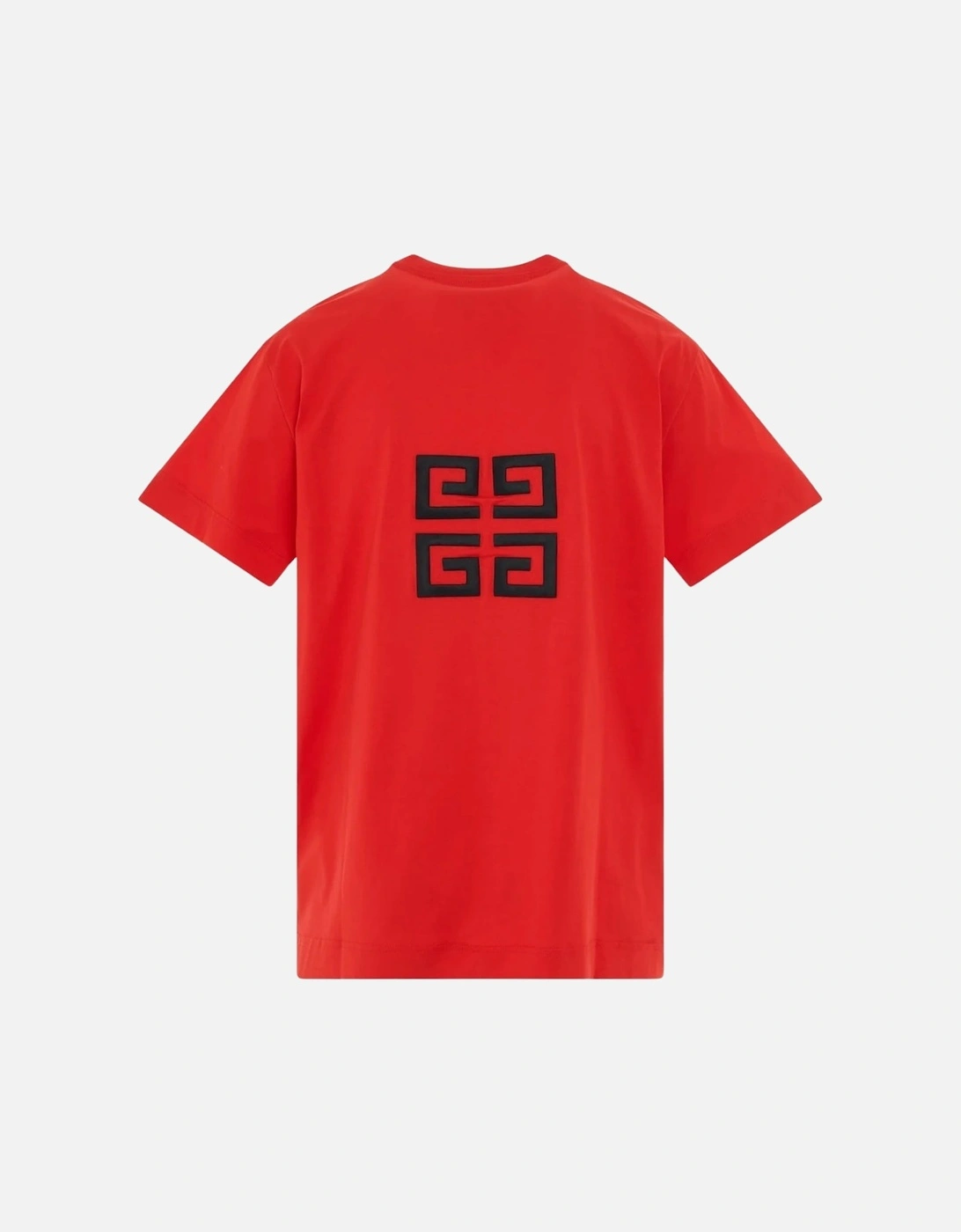 Embroidered Logo Oversized Red T-Shirt