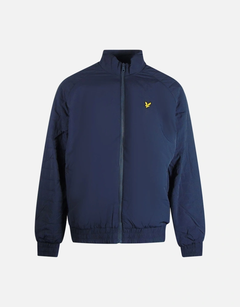 Lyle & Scott Navy Blue Quilted Sleeve Full Zip Jacket