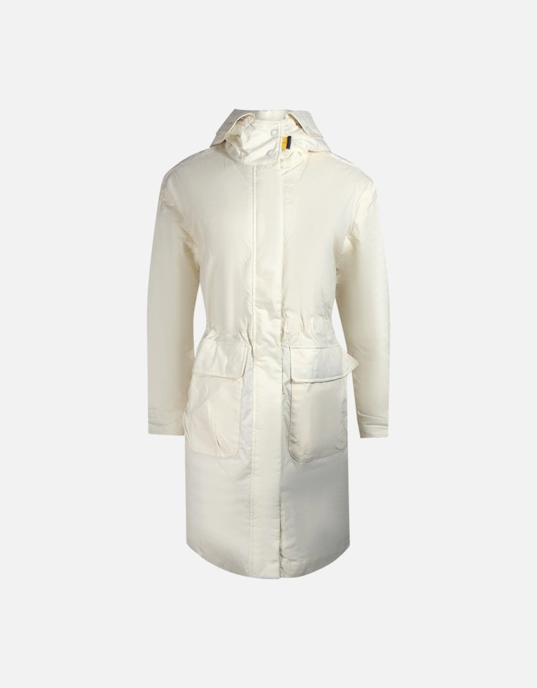 Eulalia Moonbeam White Hooded Padded Long Jacket