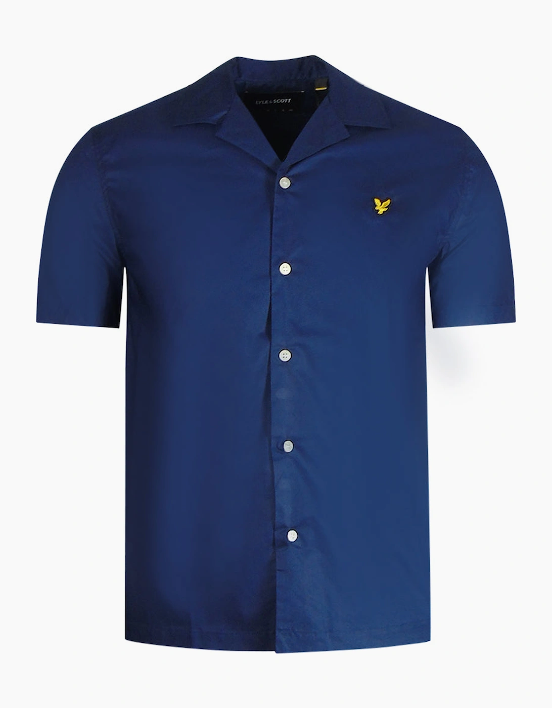 Men's Lyle & Scott Navy Blue Short Sleeve Resort Shirt - Size: 44/Regular