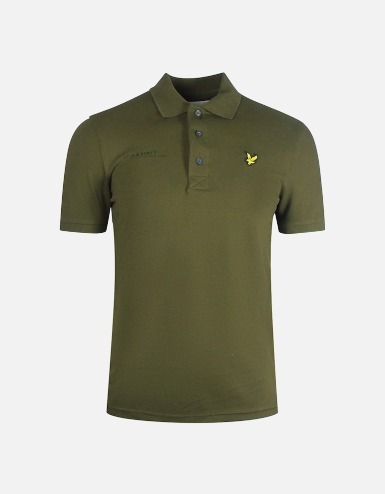 Lyle & Scott Olive Green Co-ordinate Print Logo Short Sleeved Polo Shirt