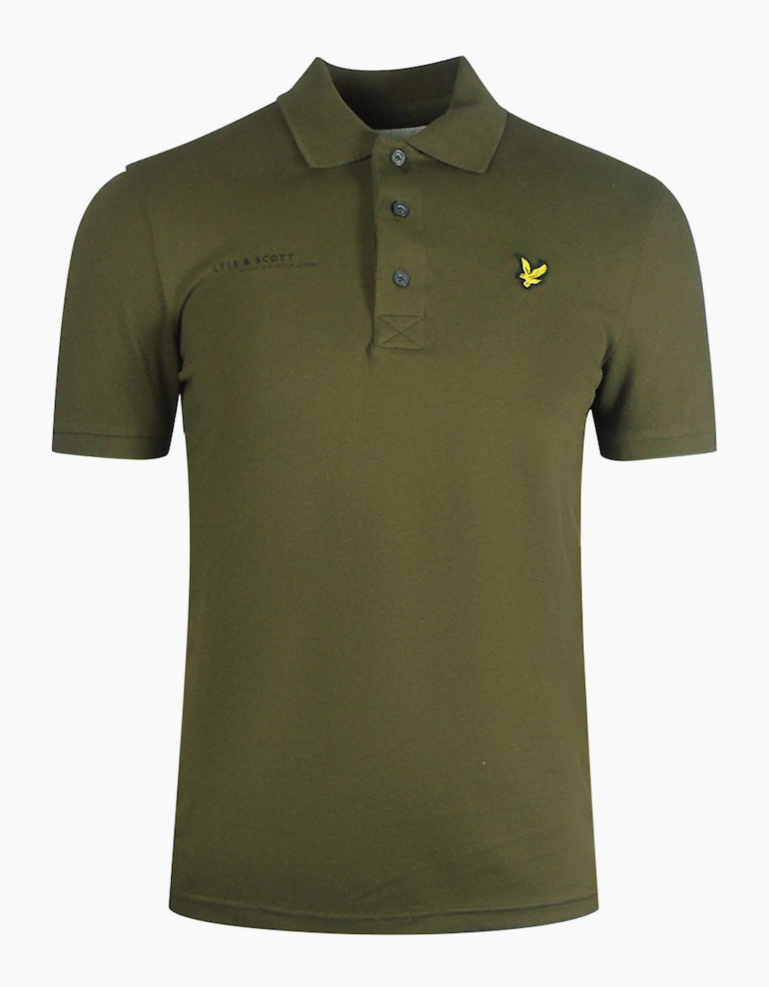 Lyle & Scott Men's Lyle & Scott Olive Green Co-ordinate Print Logo Short Sleeved Polo Shirt - Tan