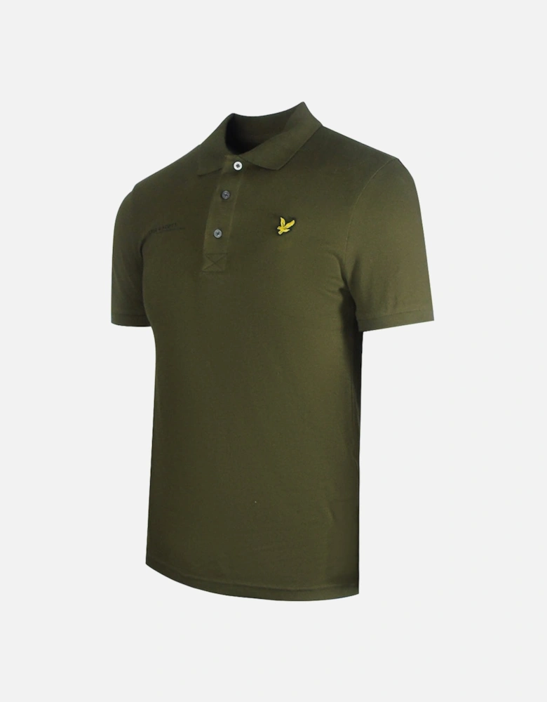 Lyle & Scott Olive Green Co-ordinate Print Logo Short Sleeved Polo Shirt