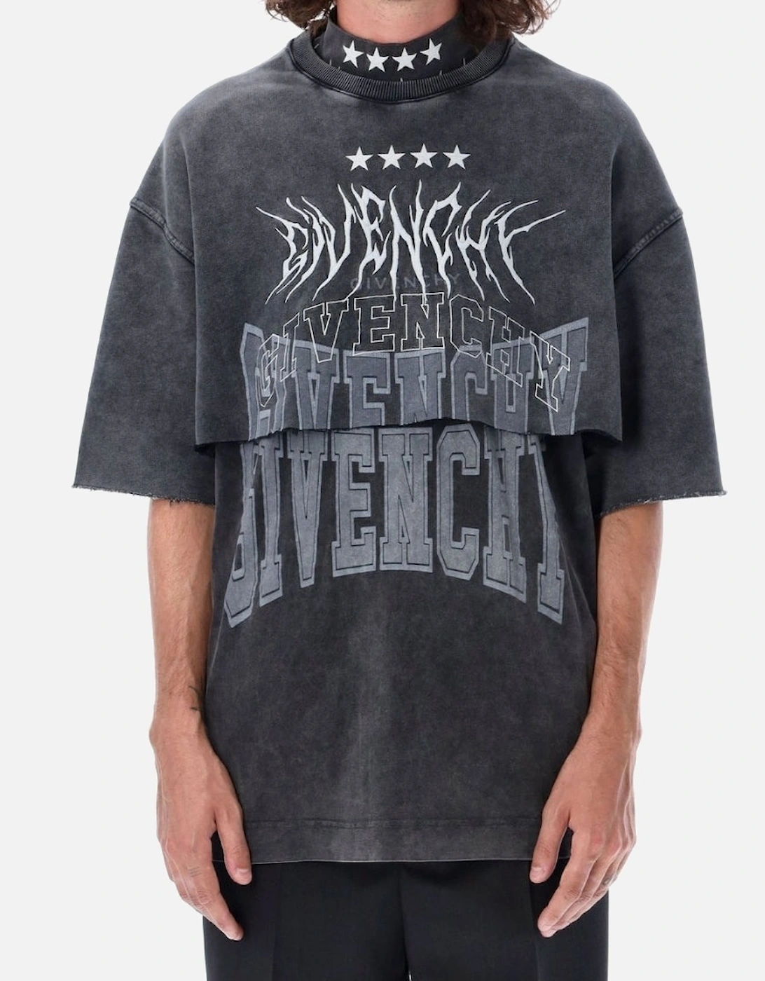 Overlapped Design Grey T-Shirt