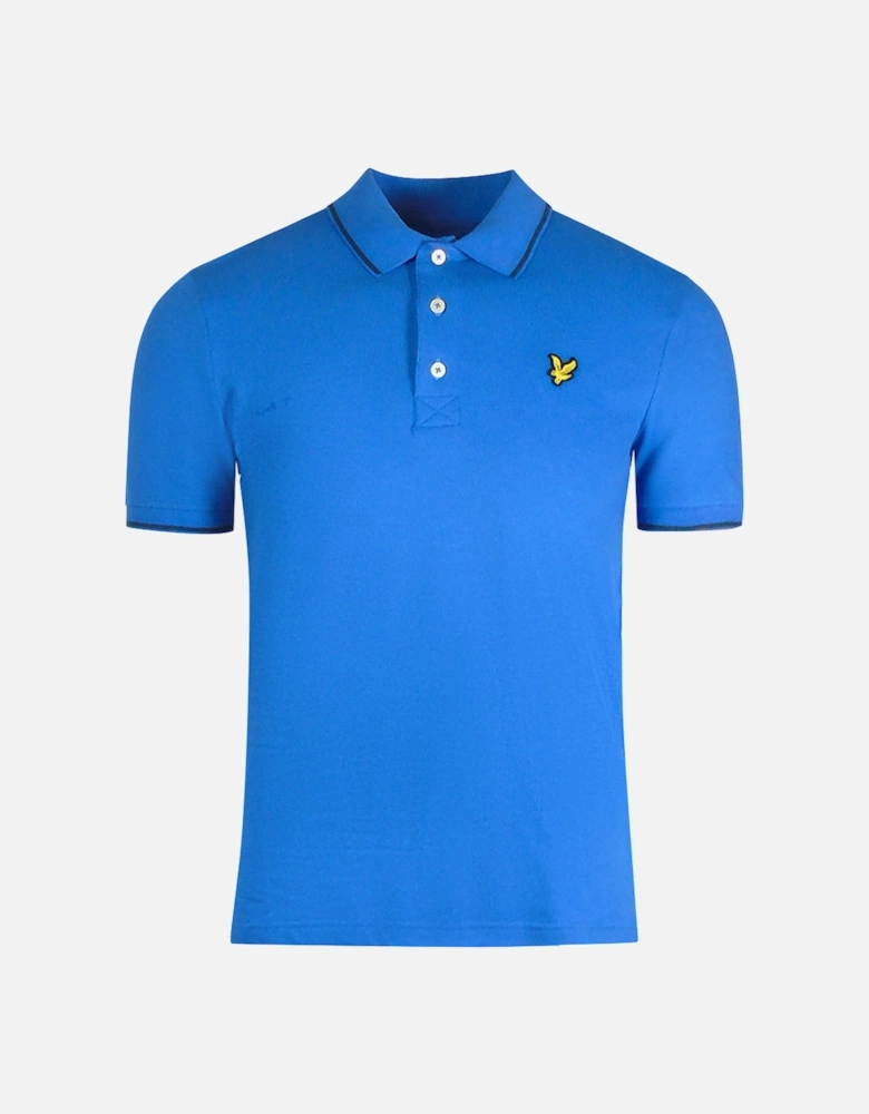 Lyle & Scott Tipped Collar Spring Blue Polo Shirt