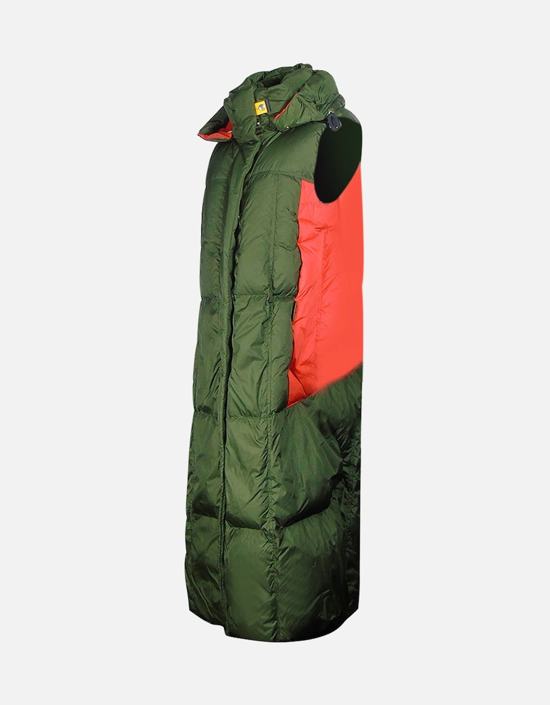 Lory Green Long Hooded Vest Down Jacket