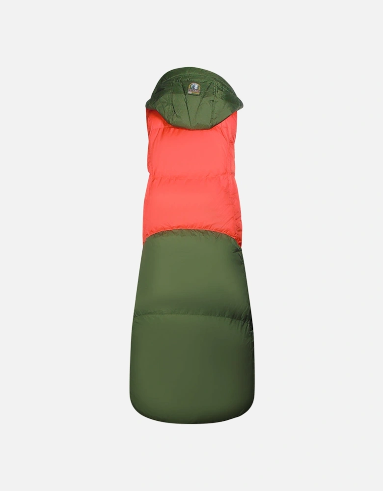 Lory Green Long Hooded Vest Down Jacket