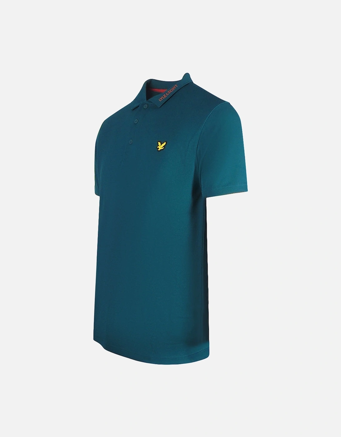 Lyle & Scott Collar Logo Short Sleeved Golf Green Polo Shirt